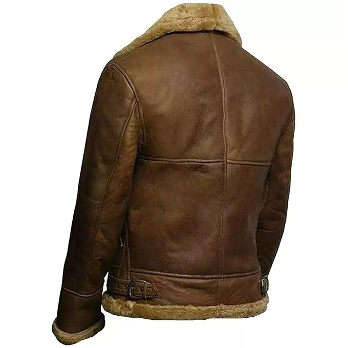 RIDIX MENS B3 RAF AVIATOR SHEEP SKIN LEATHER BOMBER WINTER FLYING PILOT JACKET COAT