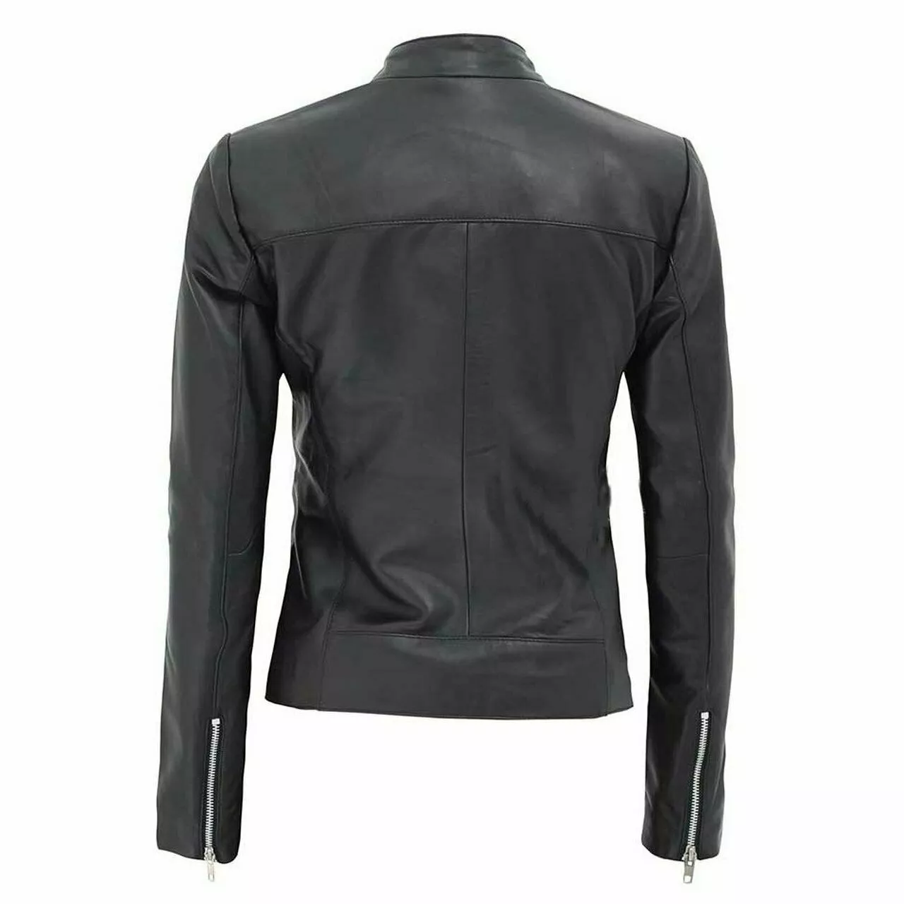 RIDIX New Women's Cafe Racer Moto Biker Distressed Black Real Leather Jacket