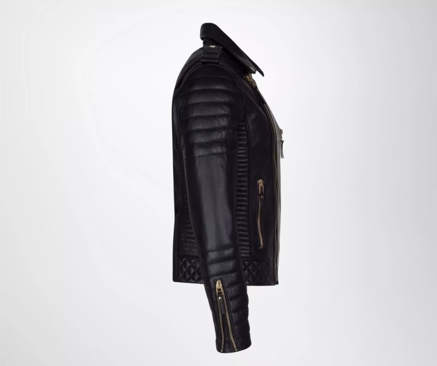 RIDIX MENS KAY MICHAEL GENUINE SHEEP LEATHER JACKET BLACK DIAMOND QUILTED SLIM FIT