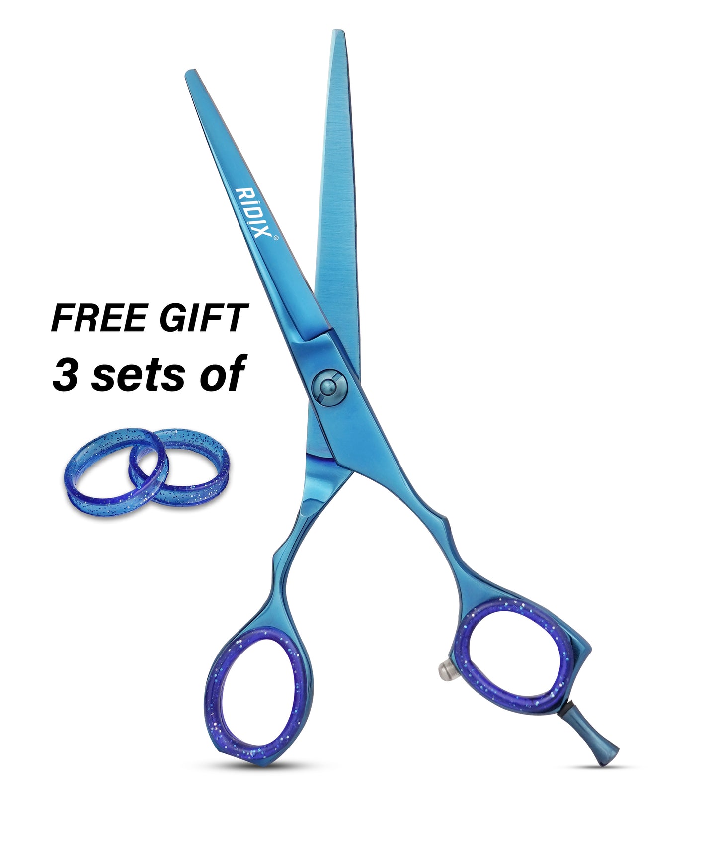 RIDIX Ergo Ring Professional Blue & Multi colors Barber scissors