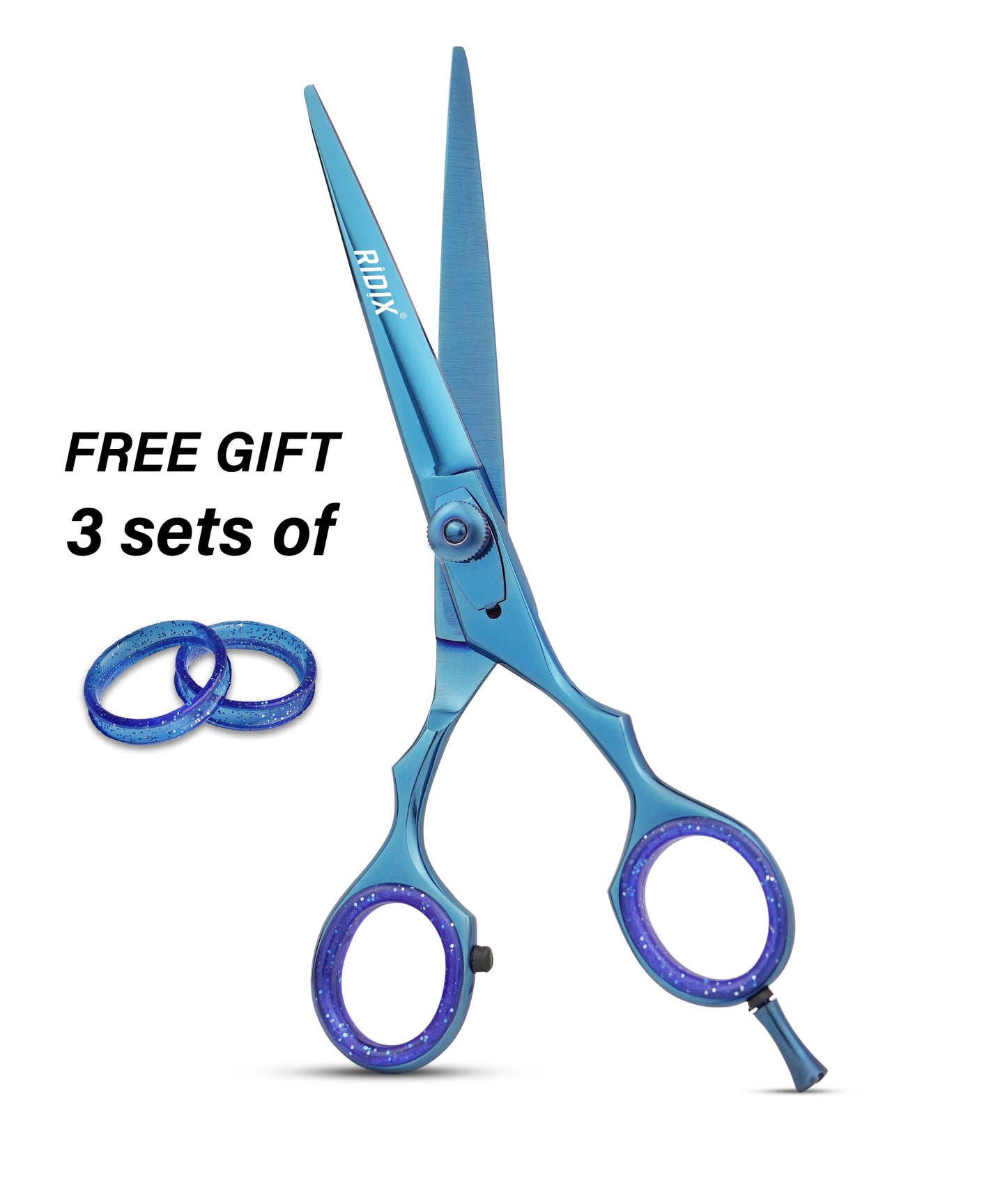 RIDIX ZENCUT Professional pair of barber & thinning blue color hair scissors