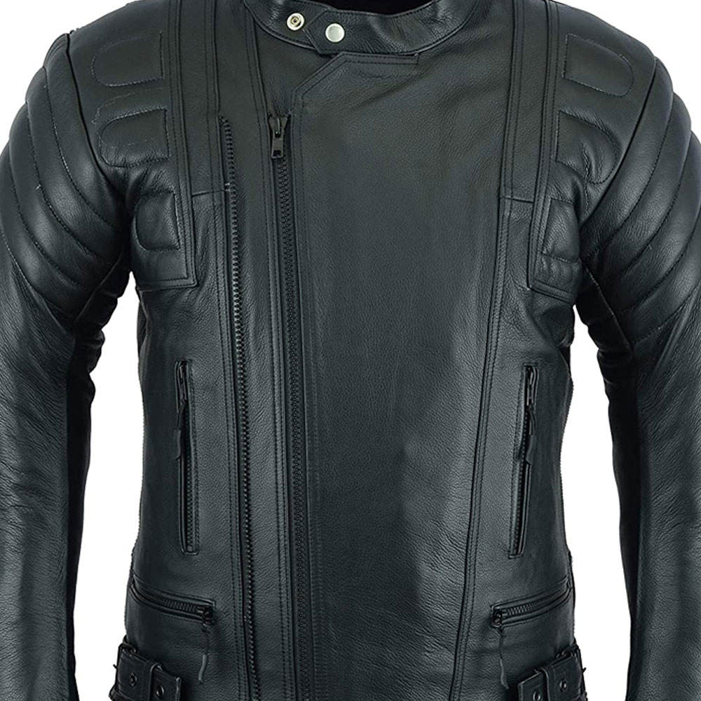 Men's Premium Black Leather Motorcycle Jacket