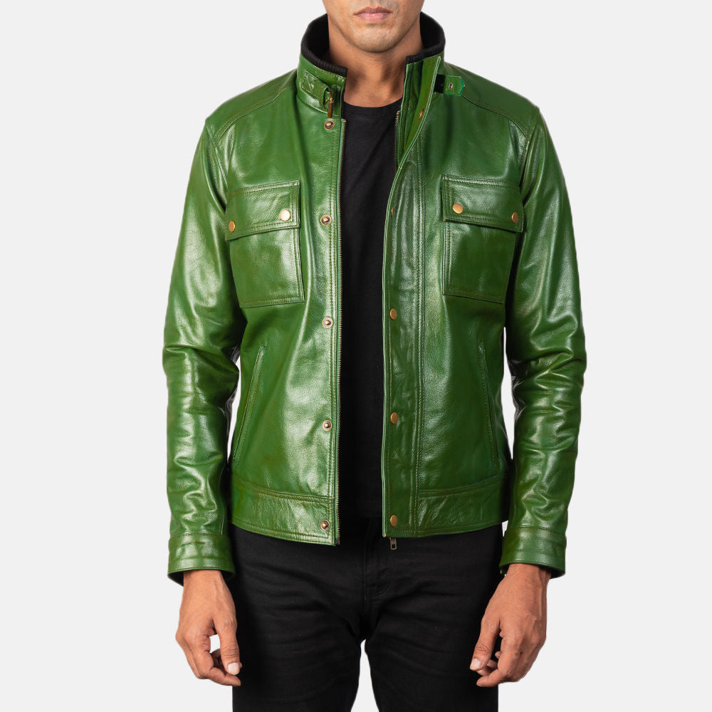 Men’s Premium Green Leather Jacket