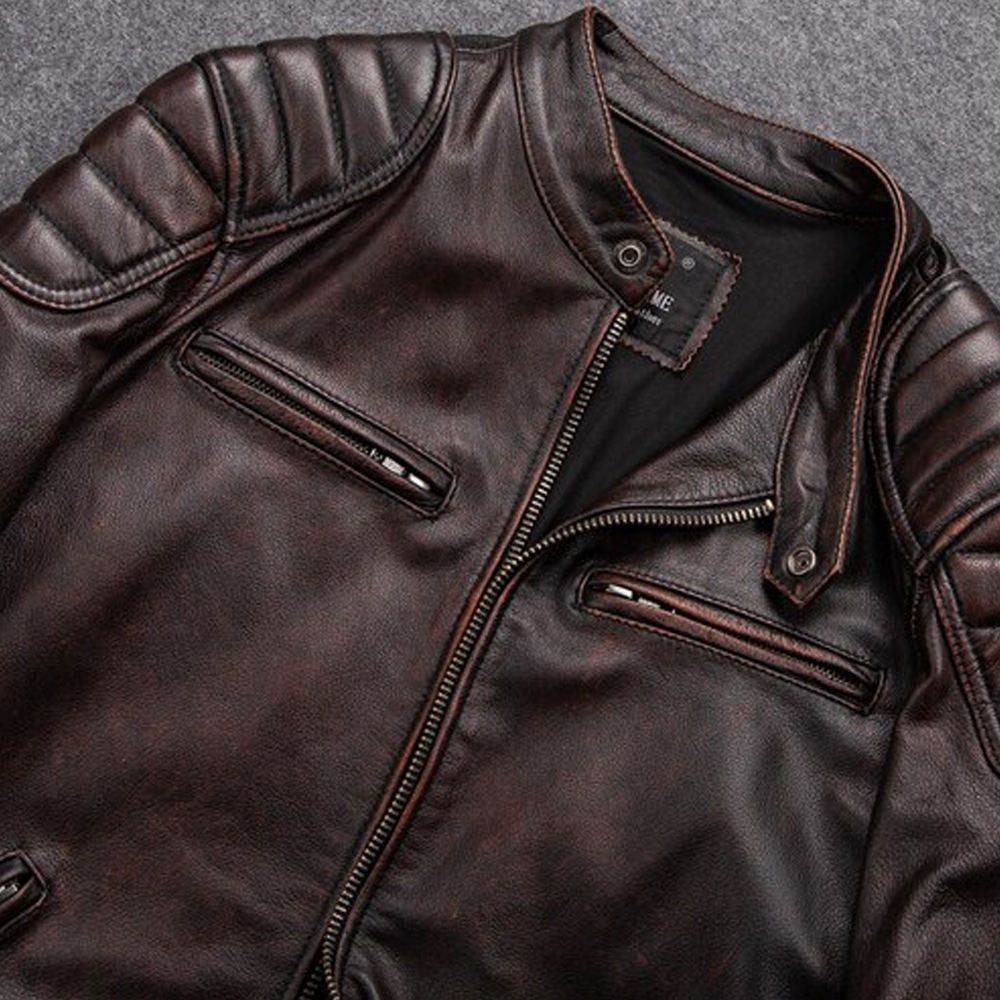 Leather Jacket Stylish Men's Dark Brown Premium New Fashion Winter Jacket Collection