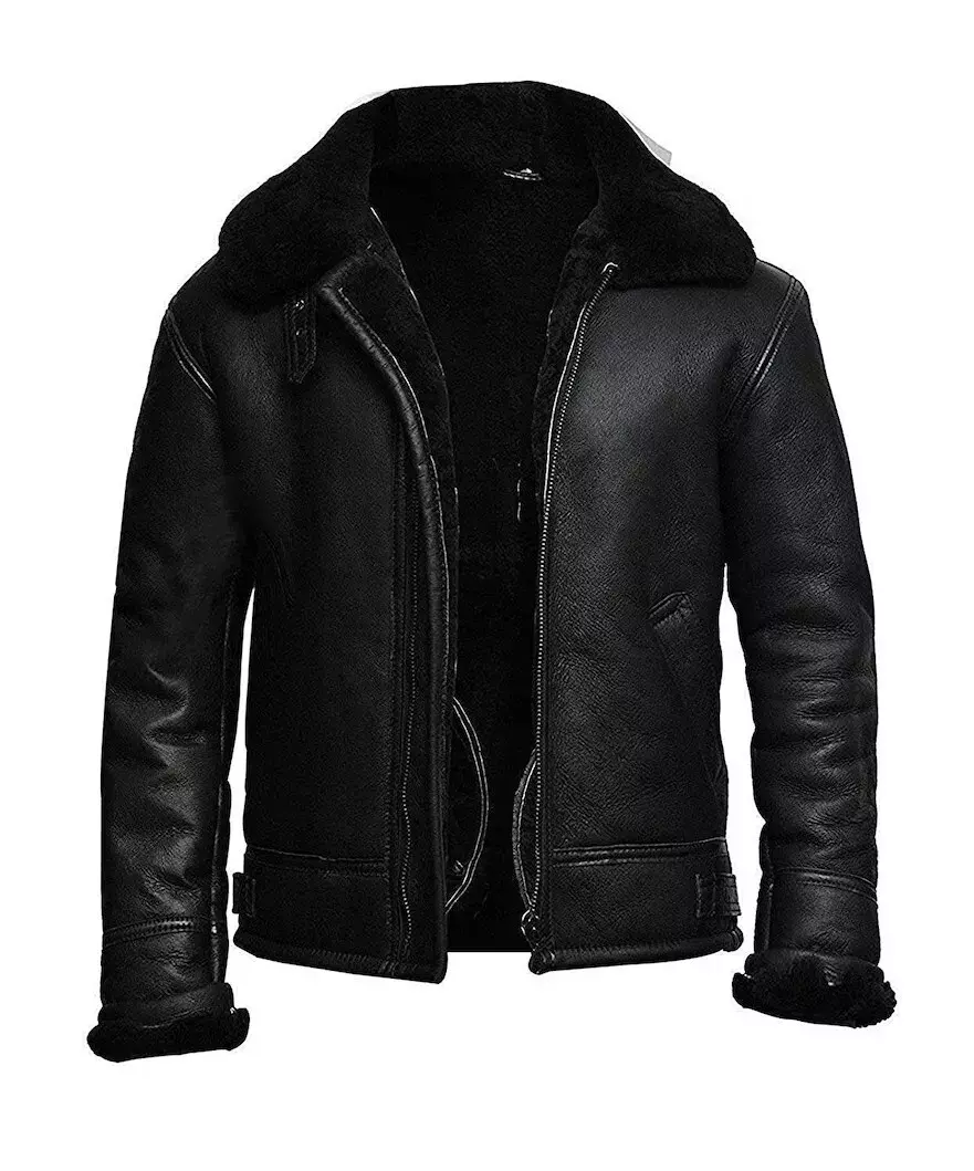 RIDIX MENS B3 RAF AVIATOR SHEEP SKIN LEATHER BOMBER WINTER FLYING PILOT JACKET COAT