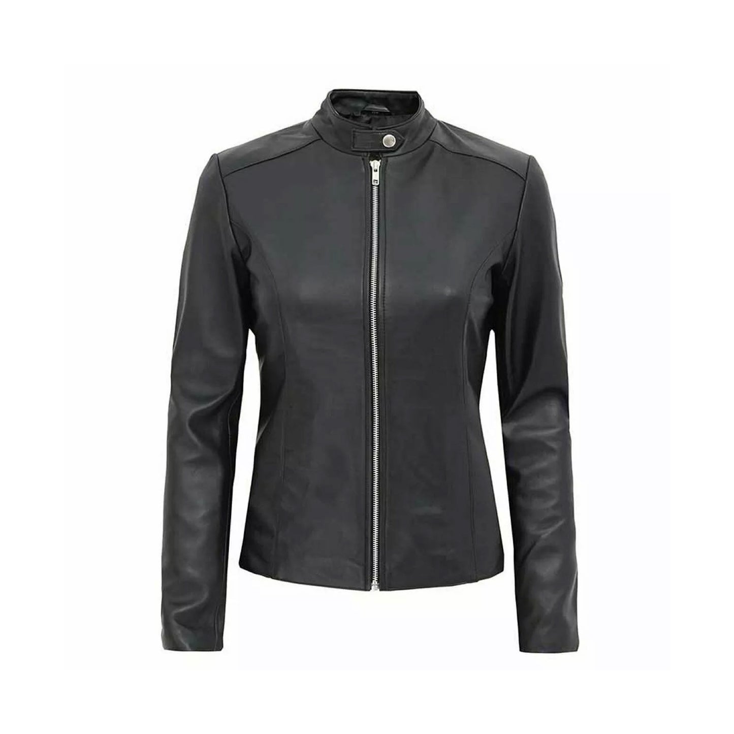 RIDIX New Women's Cafe Racer Moto Biker Distressed Black Real Leather Jacket