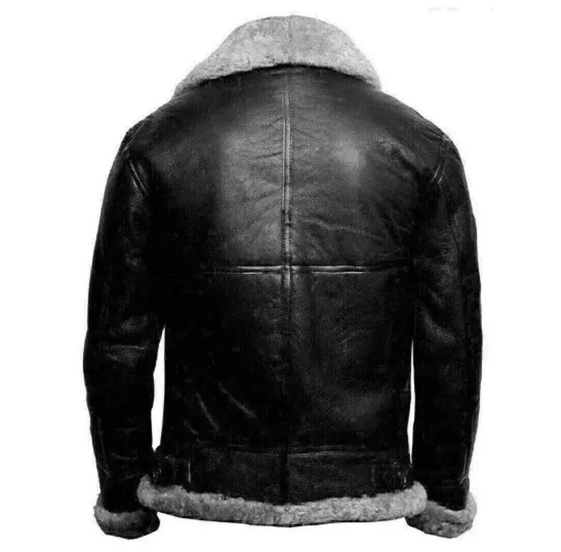 RIDIX MENS B3 RAF AVIATOR SHEEP SKIN LEATHER BOMBER WINTER FLYING PILOT JACKET COAT