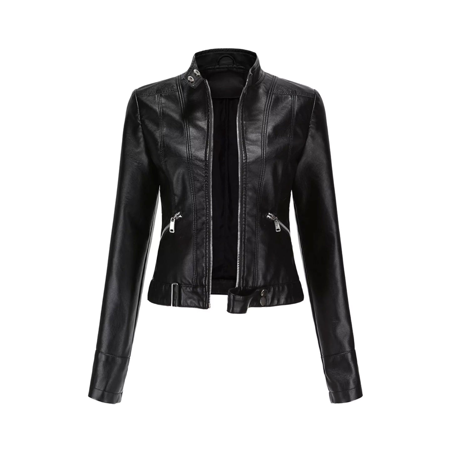 RIDIX Women Pure Genuine Lambskin Black Leather Jacket Motorcycle Biker Jacket AU-041