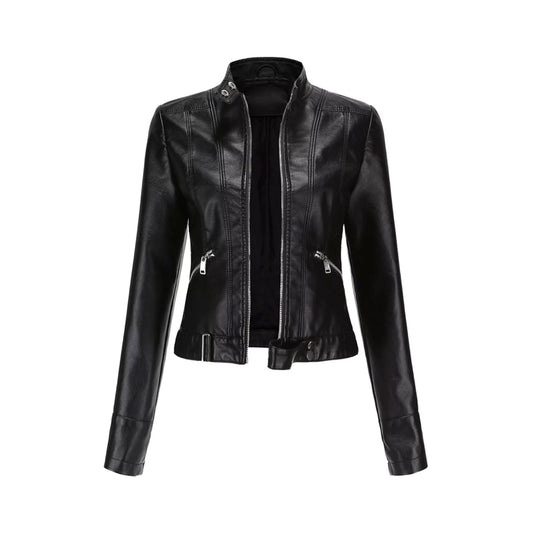 RIDIX Women Pure Genuine Lambskin Black Leather Jacket Motorcycle Biker Jacket AU-041