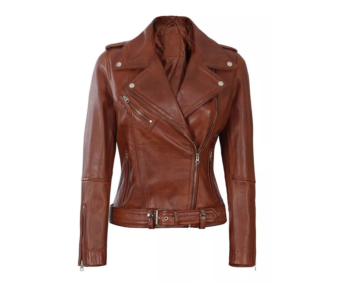 RIDIX Women's Black Jacket Soft Unique Slim Fit Biker Style Moto Real Leather Jacket