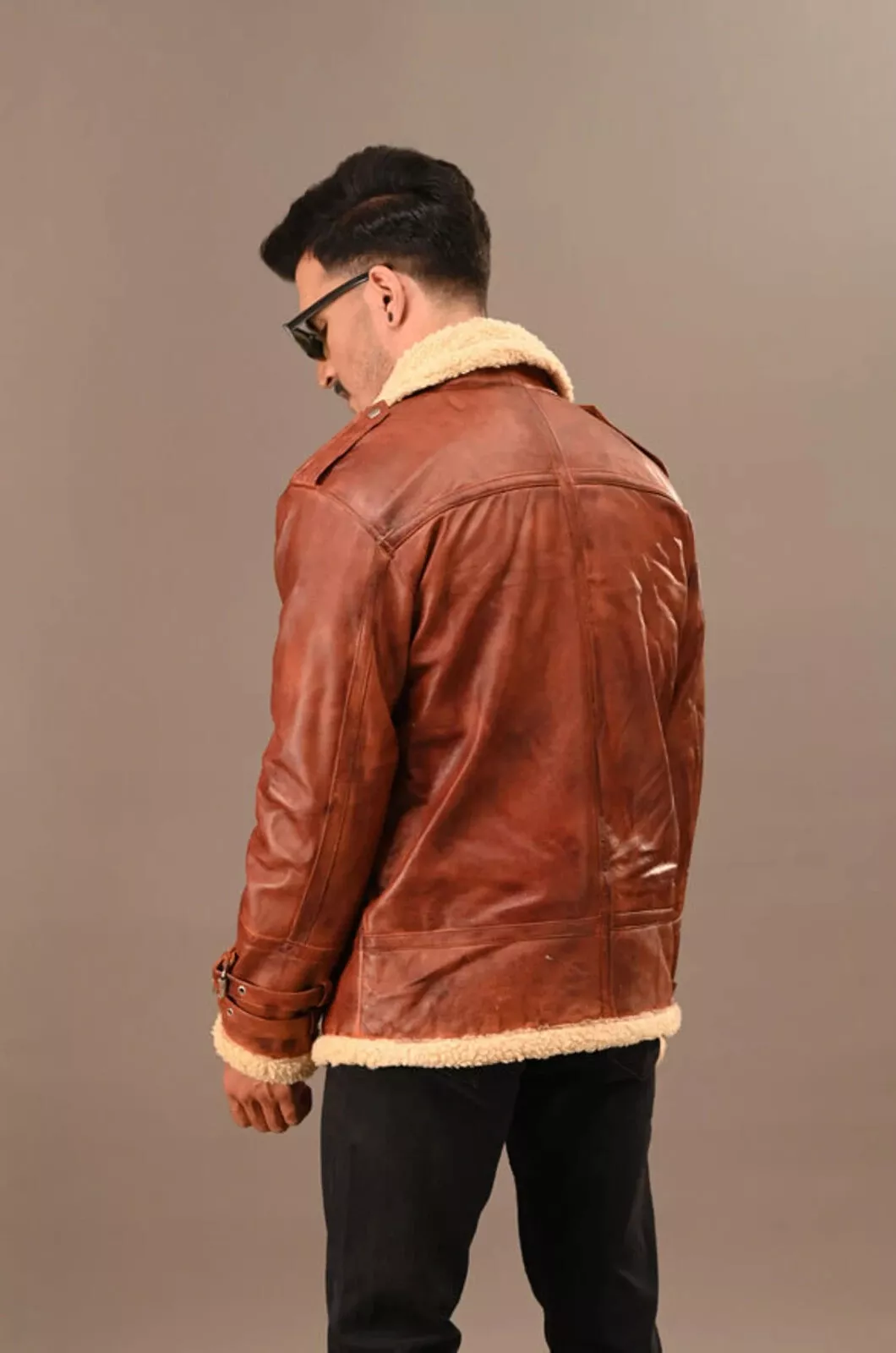 RIDIX MENS RAF B3 AVIATOR SHEEP SKIN LEATHER BOMBER WINTER FLYING PILOT JACKET COAT