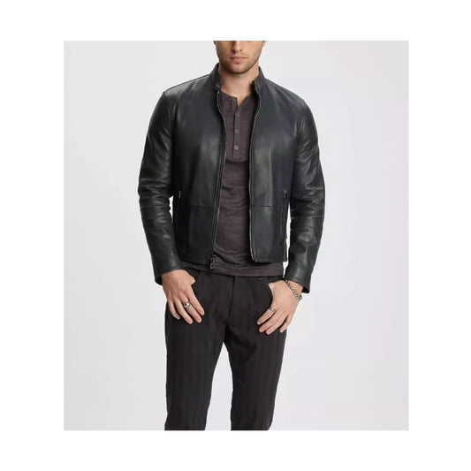 RIDIX Men Black Leather Jacket Pure Lambskin Biker Moto Racer Soft Leather Jacket New