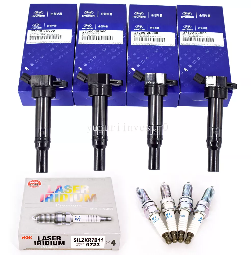 Set of 8 NGK 9723 Spark Plug & Hyundai UF651 Ignition Coil