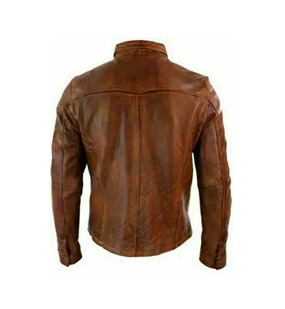 RIDIX New Men’s Shirt Jacket Burgundy Red Real Leather Soft Genuine Waxed Leather Shirt