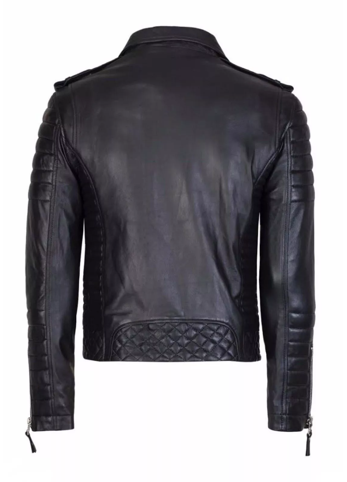 RIDIX MENS KAY MICHAEL GENUINE SHEEP LEATHER JACKET BLACK DIAMOND QUILTED SLIM FIT