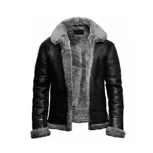 RIDIX MENS B3 RAF AVIATOR SHEEP SKIN LEATHER BOMBER WINTER FLYING PILOT JACKET COAT