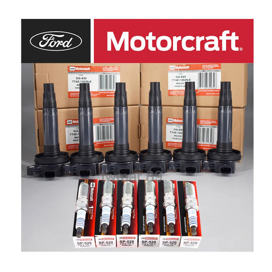 Motorcraft 6PCS Ignition Coil DG520 + 6PCS Spark Plug SP520