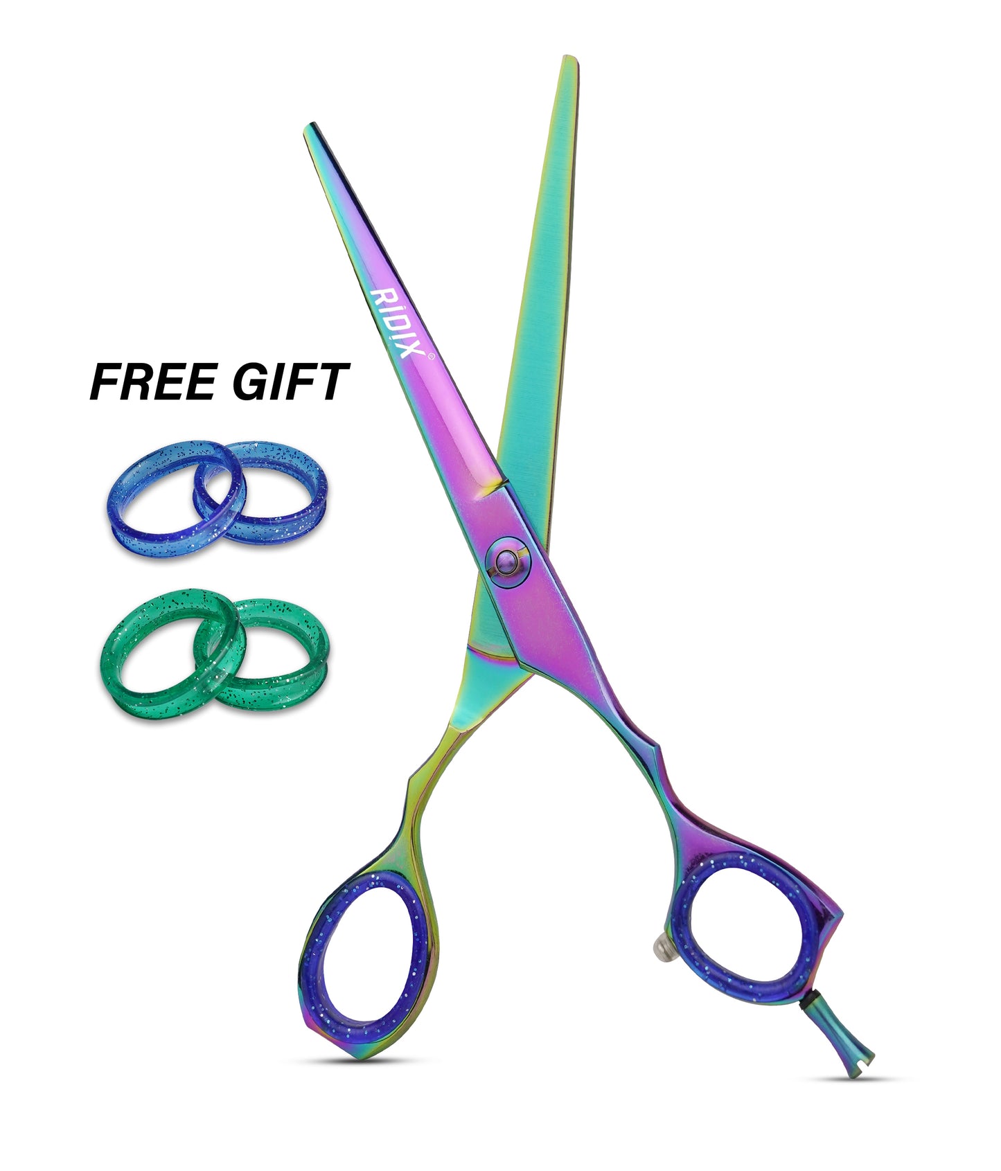 RIDIX Ergo Ring Professional Blue & Multi colors Barber scissors
