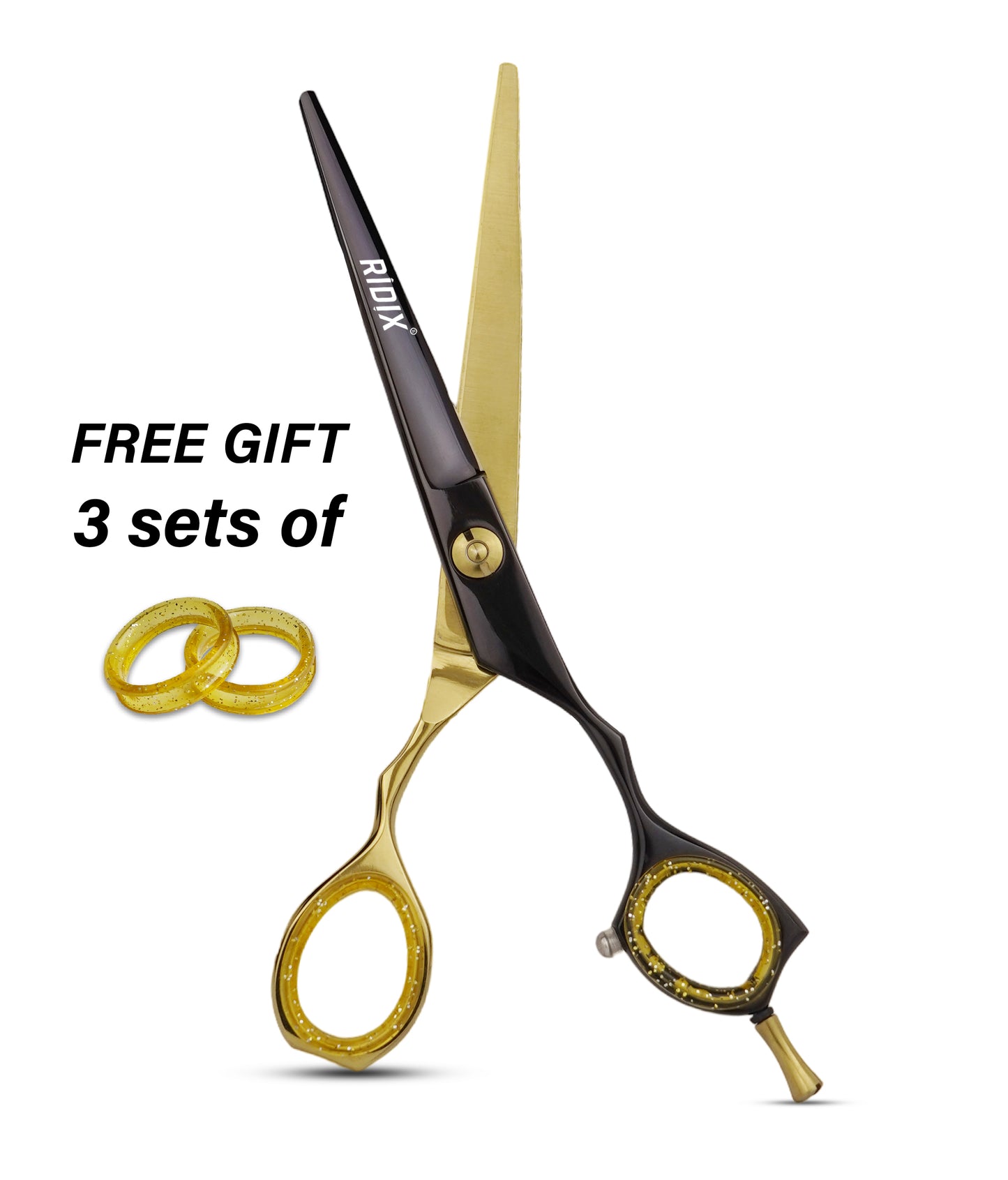RIDIX Ergo Ring Premium Gold & black gold barber scissors