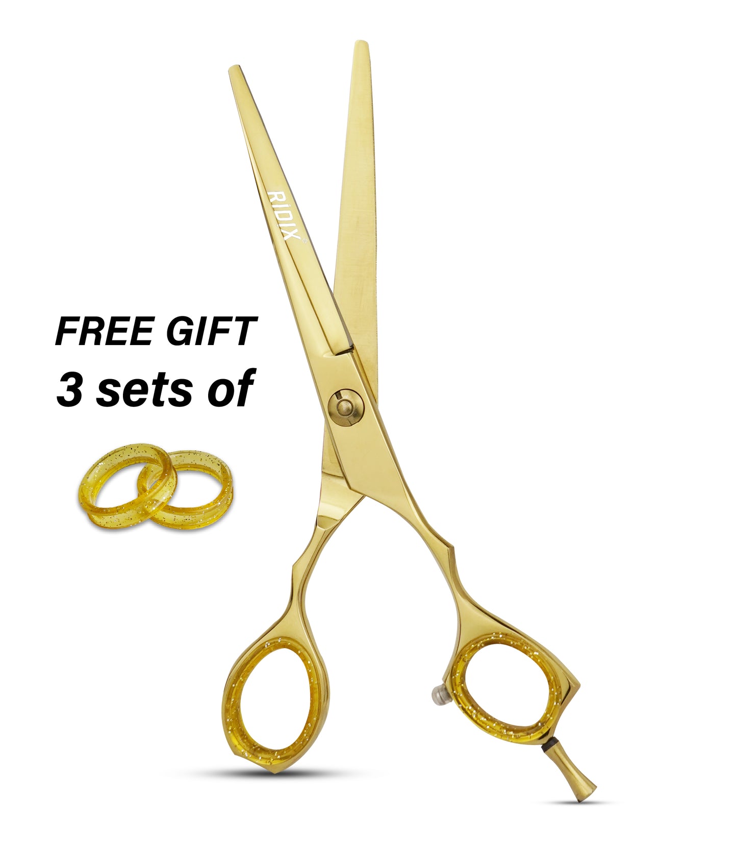 RIDIX Ergo Ring Premium Gold & black gold barber scissors