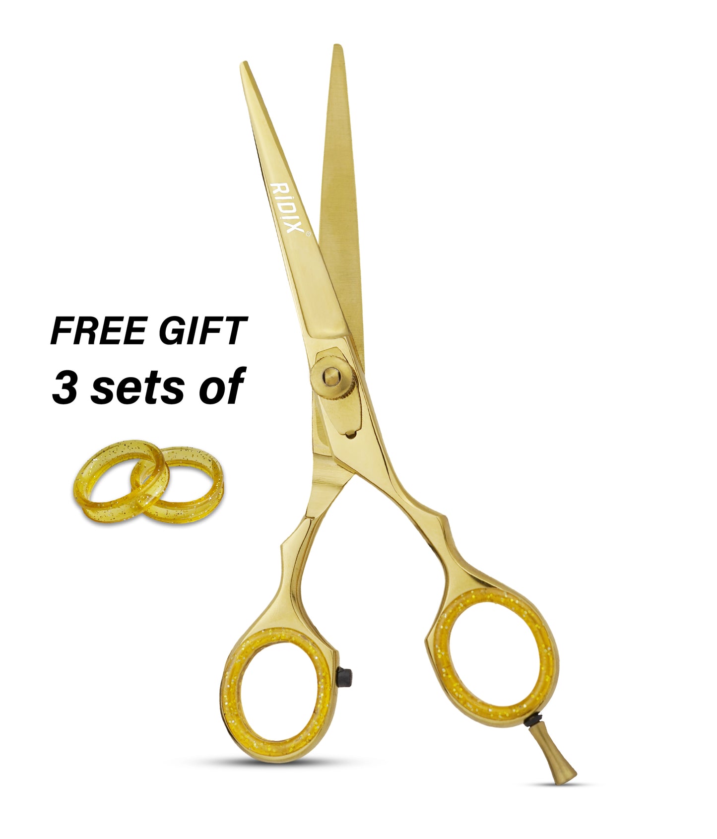 RIDIX ZENCUT Professional pair of barber & thinning golden color hair scissors