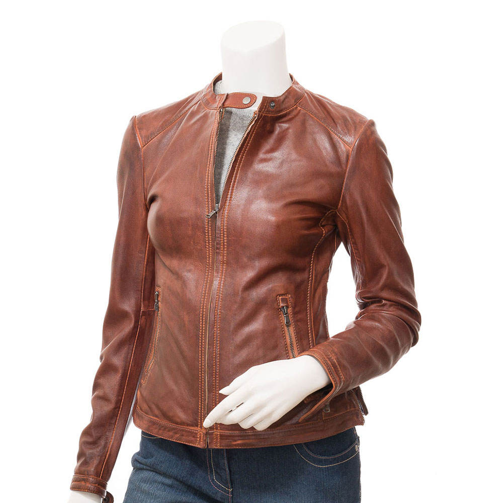 Women's Premium Brown Leather Jacket