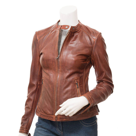 Women's Premium Brown Leather Jacket