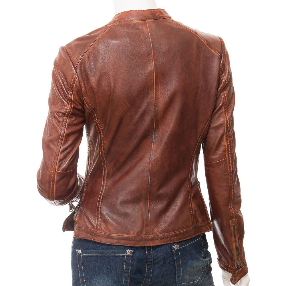Women's Premium Brown Leather Jacket