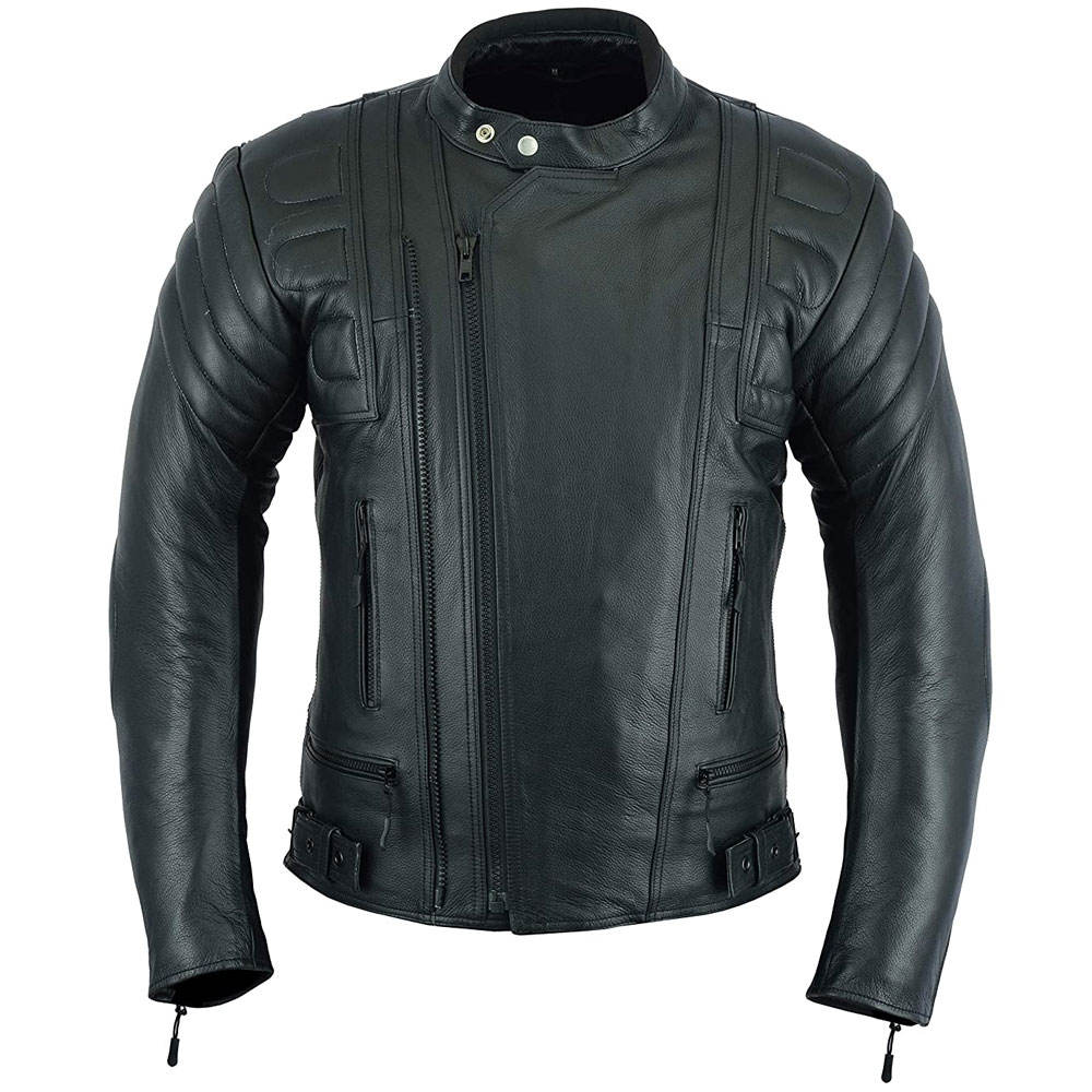 Men's Premium Black Leather Motorcycle Jacket