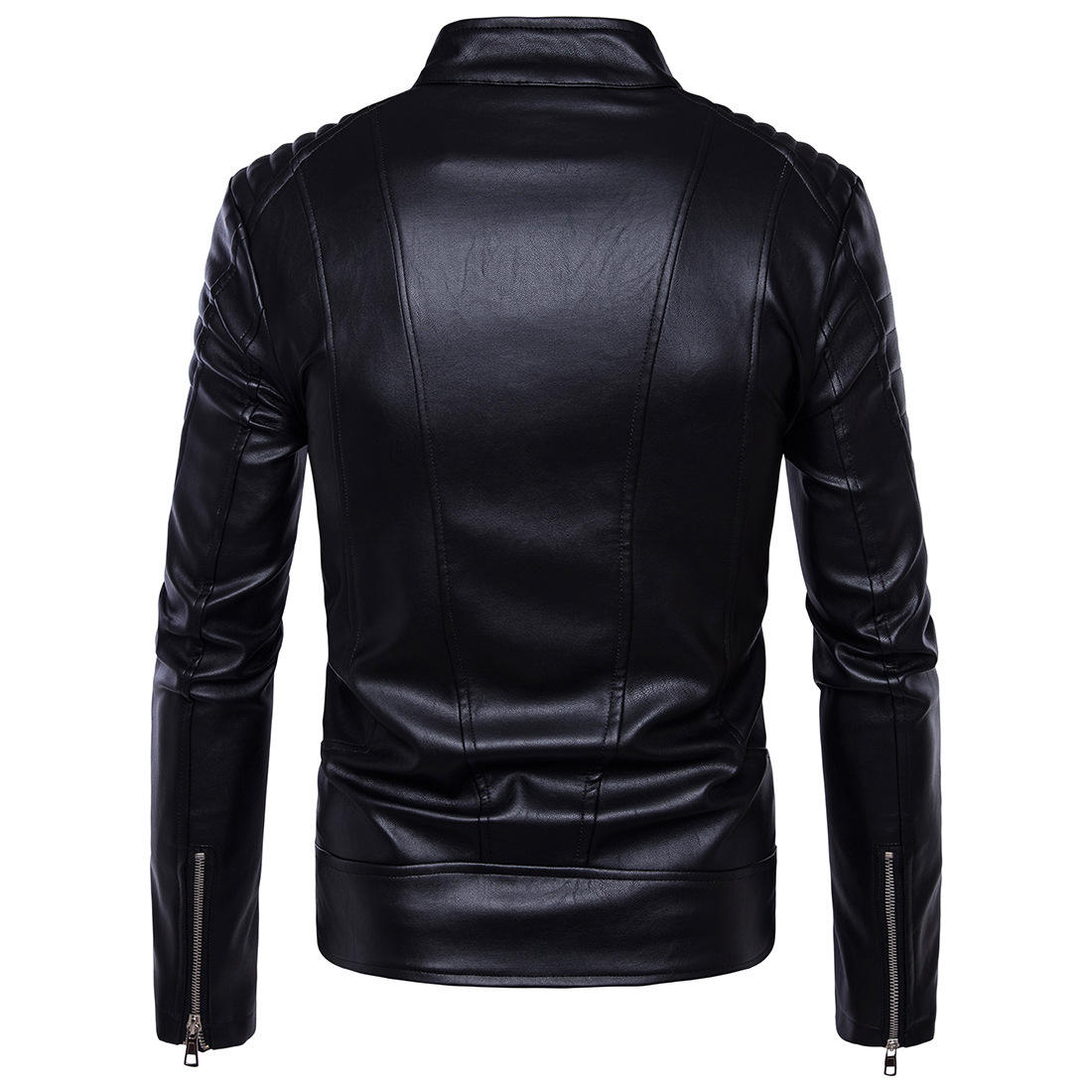 Men’s Black Slim Fit Biker Leather Jacket
