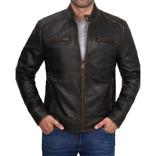 Men's Premium Leather Biker Jacket – Trendy & Durable