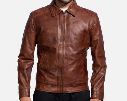 Men’s Brown Leather Jacket – Classic & Durable Outerwear