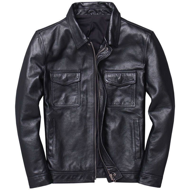 Classic Black Genuine Leather Jacket – Timeless Street & Casual Style