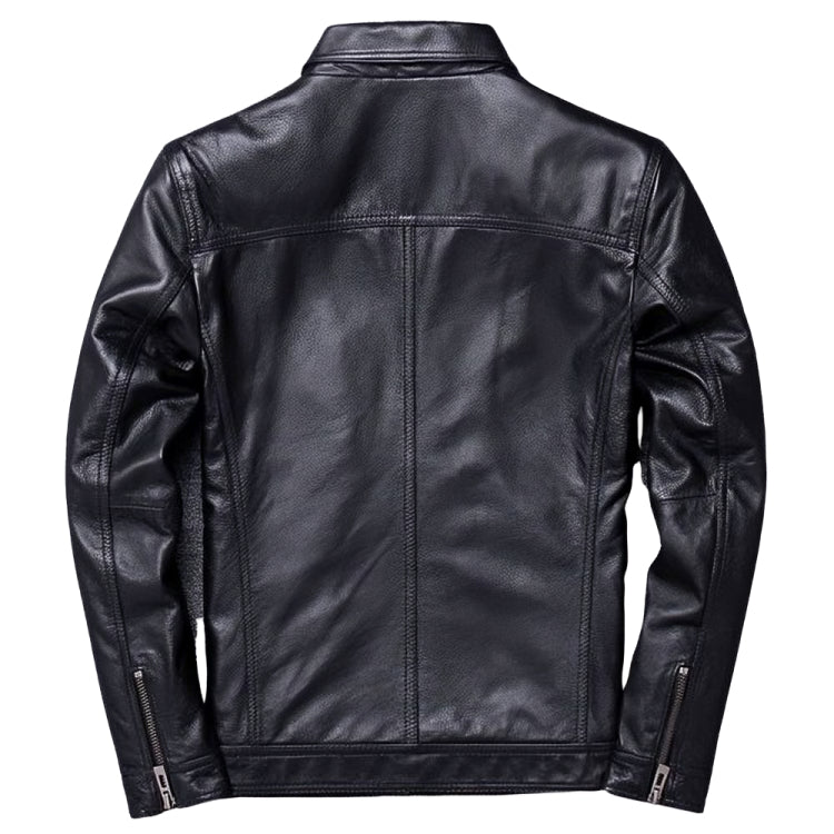 Classic Black Genuine Leather Jacket – Timeless Street & Casual Style