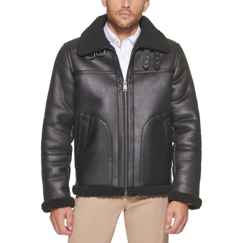 Men's Faux Shearling Aviator Jacket – Winter Luxe Edition