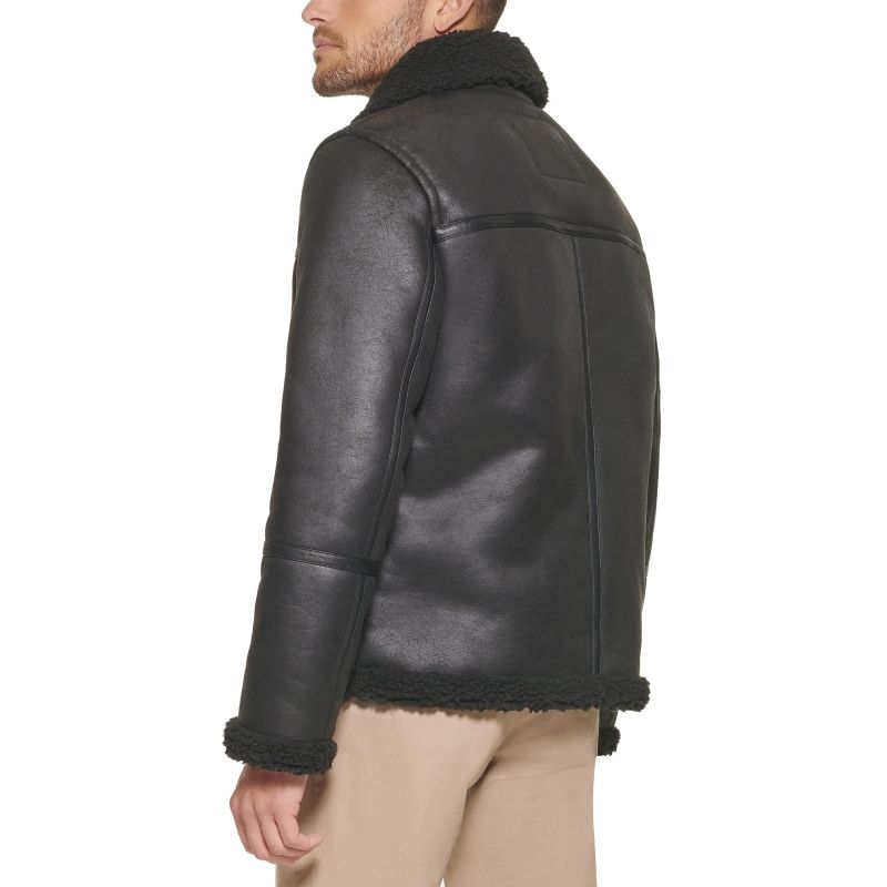 Men's Faux Shearling Aviator Jacket – Winter Luxe Edition
