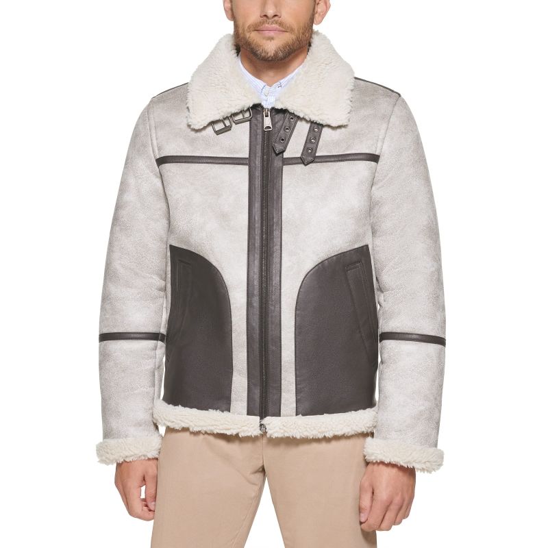 Men's Faux Shearling Aviator Jacket – Winter Luxe Edition