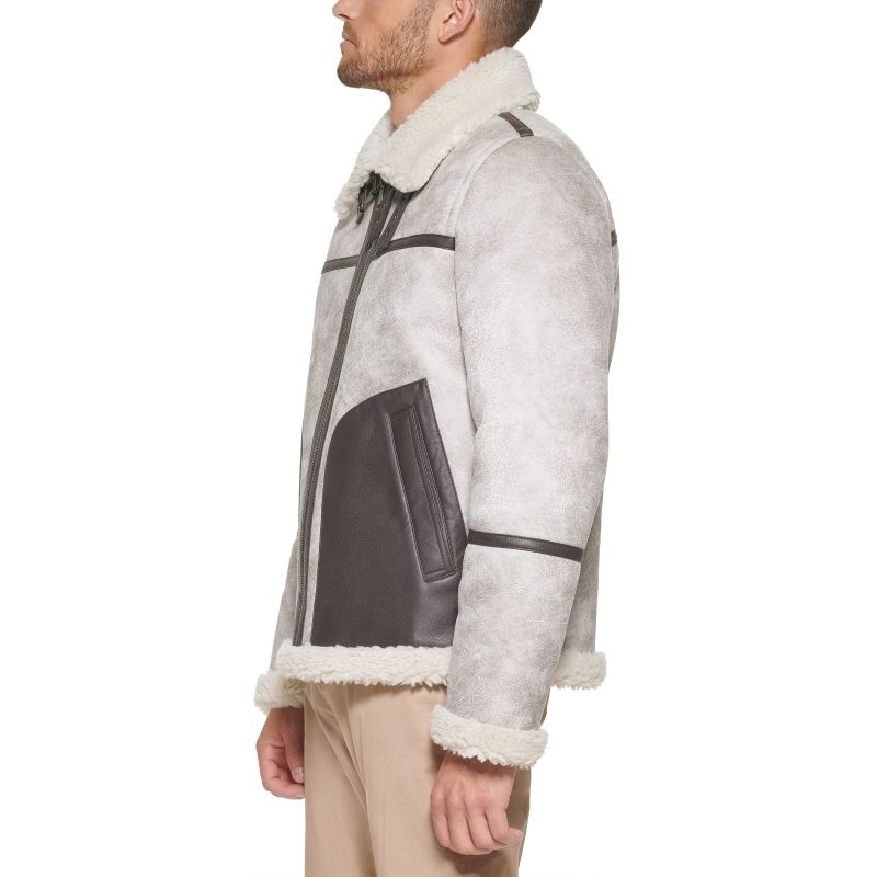 Men's Faux Shearling Aviator Jacket – Winter Luxe Edition