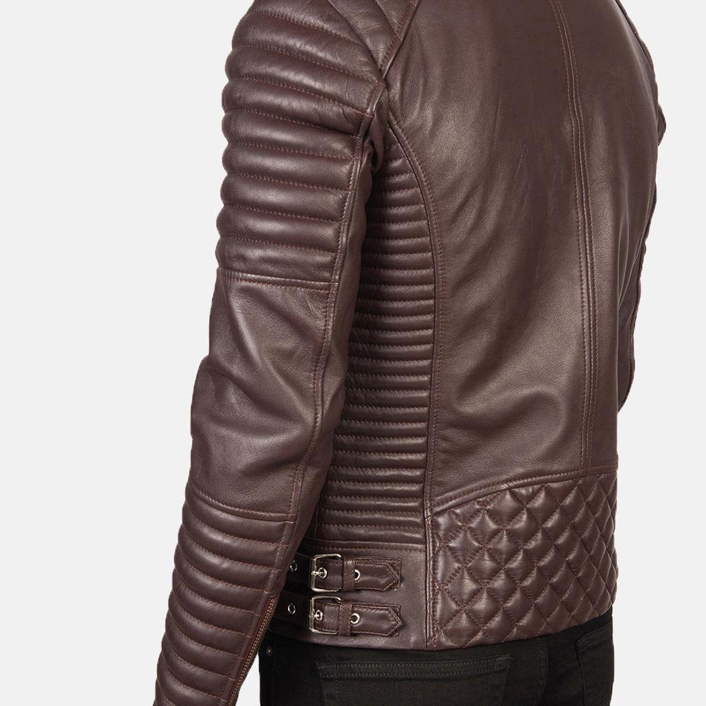 Classic Brown Leather Moto Jacket