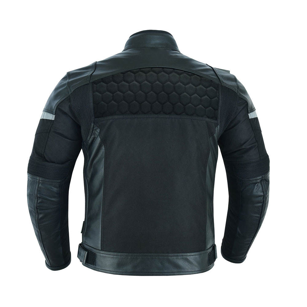 Men’s Black Armored Motorcycle Jacket – HexTech Urban Series