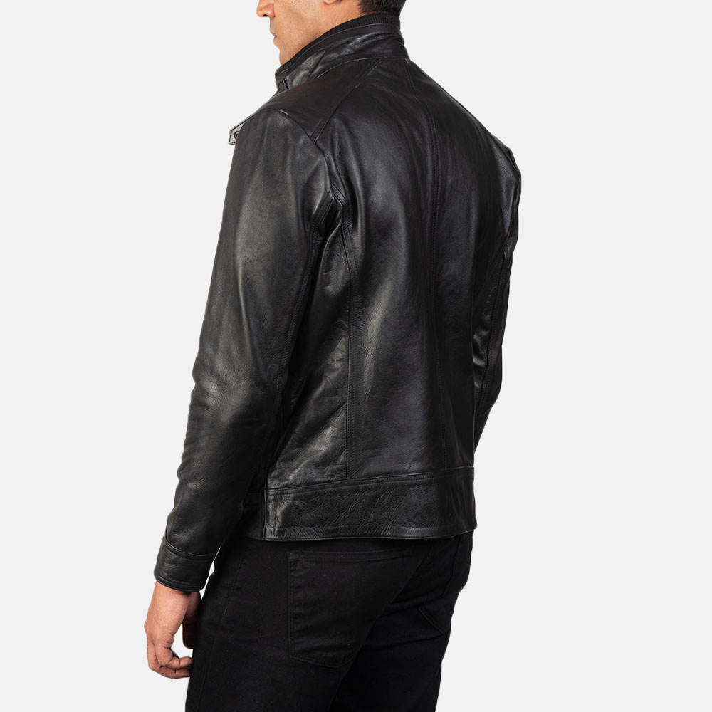 Men’s Classic Black Leather Jacket – Moto Style