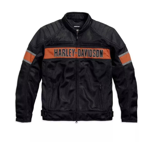 Harley Davidson Men's Trenton Mesh Riding Jacket Motorcycle Mesh Fabric Jacket