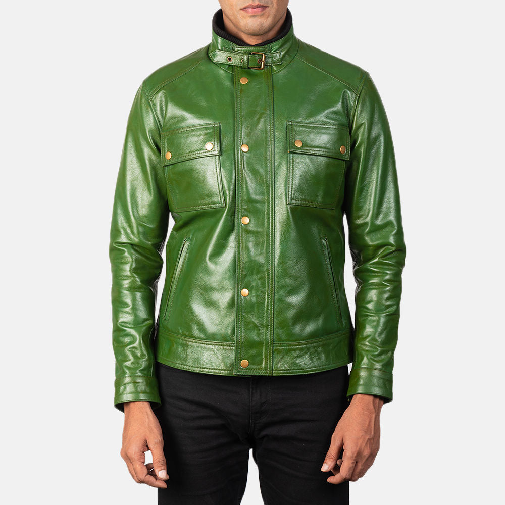 Men’s Premium Green Leather Jacket