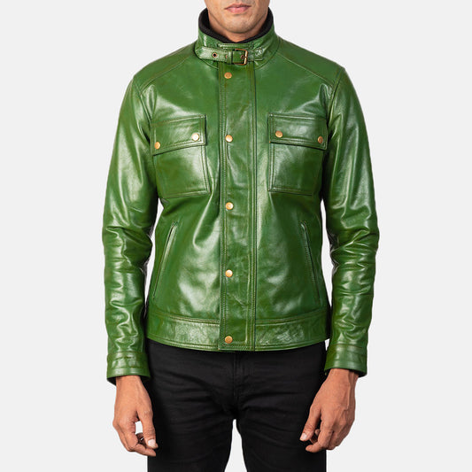 Men’s Premium Green Leather Jacket