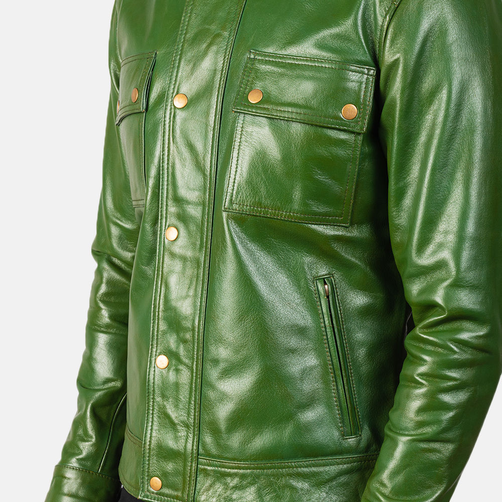 Men’s Premium Green Leather Jacket