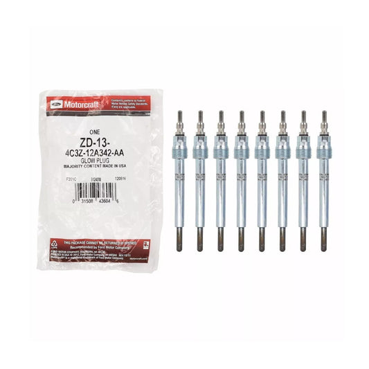 OEM Ford / Motorcraft Set of 8PC ZD-13 4C3Z-12A342-AA Diesel Glow Plugs 04 - 10 Ford 6.0L (Wholesale)