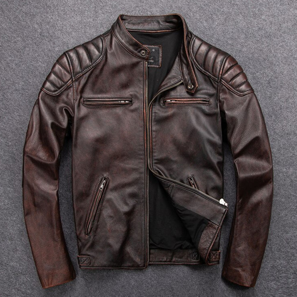 Leather Jacket Stylish Men's Dark Brown Premium New Fashion Winter Jacket Collection