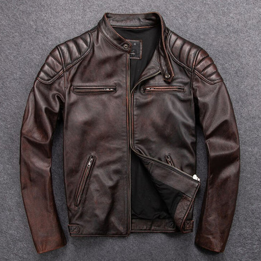 Leather Jacket Stylish Men's Dark Brown Premium New Fashion Winter Jacket Collection