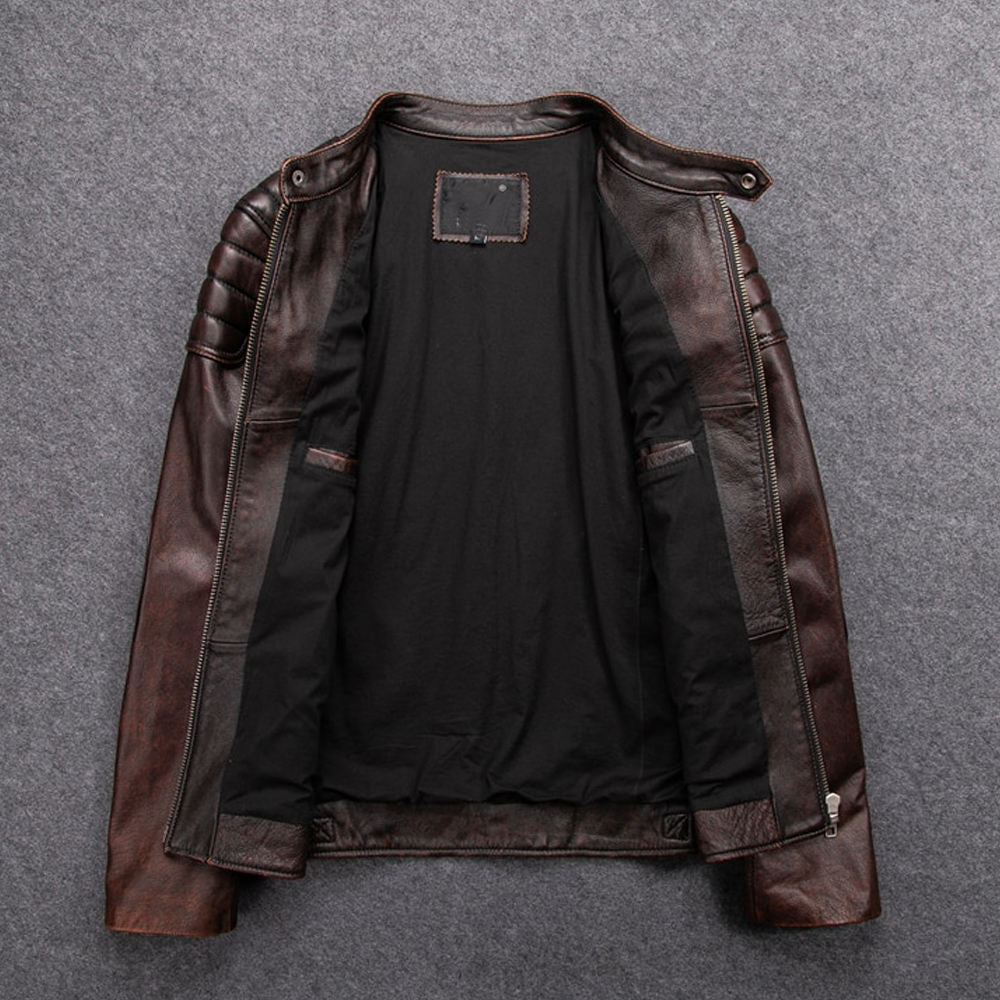 Leather Jacket Stylish Men's Dark Brown Premium New Fashion Winter Jacket Collection